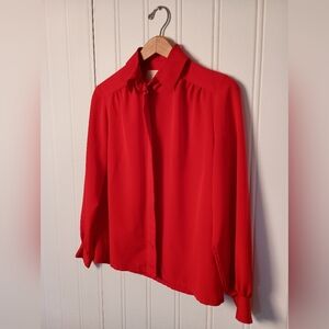 Country Sophisticates By Pendleton- Elegant Red Blouse- Size 10